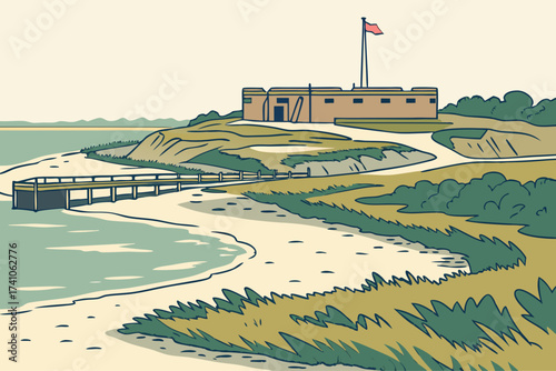 Sullivan’s Island in South Carolina, historic fort, sandy beaches, and Charleston harbor views