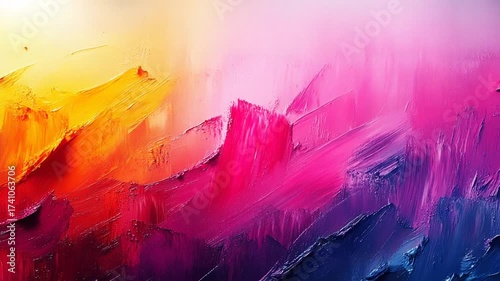 Abstract Colorful Artistic Brush Strokes Paint Texture Background.
