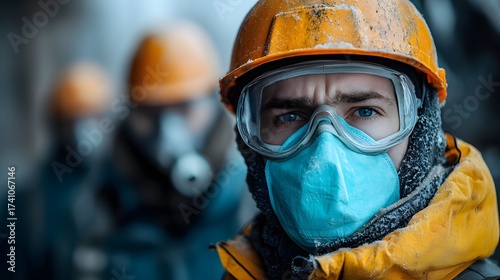 Wallpaper Mural A worker wearing protective gear for a hazardous workplace Torontodigital.ca