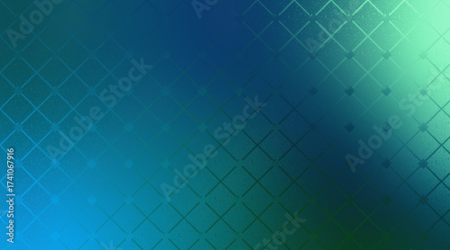 Abstract Geometric Pattern in Blue and Green with Square Details and Gradient Design