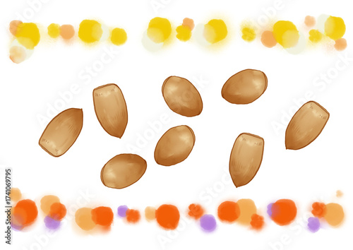 nuts on white background