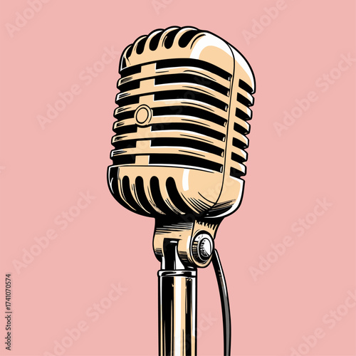 classic microphone vector illustration