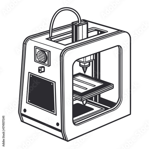 3d printer machine vector graphic technology manufacturing