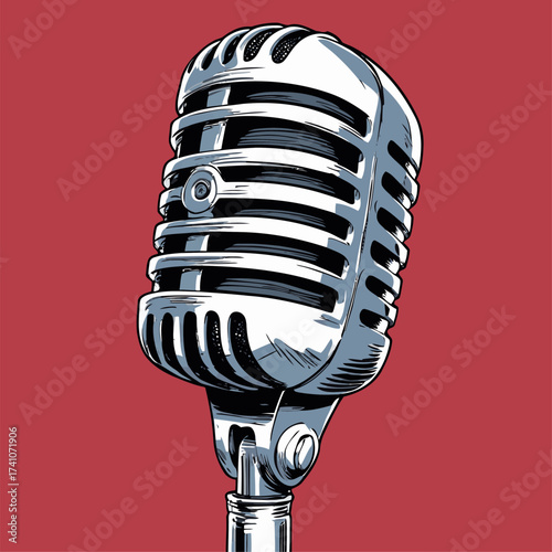 classic microphone vector illustration