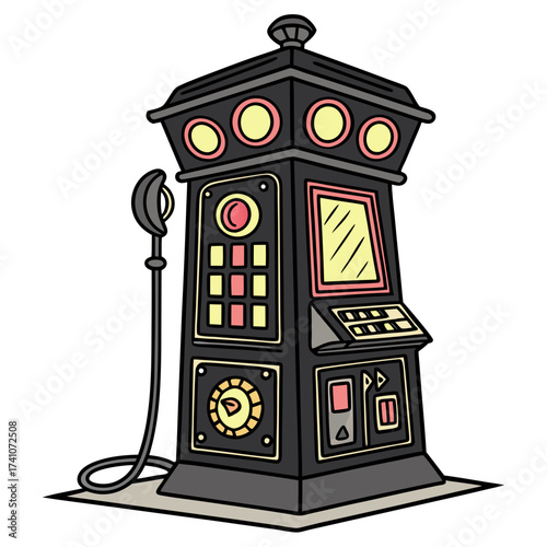 Black and yellow fantasy machine with microphone technology