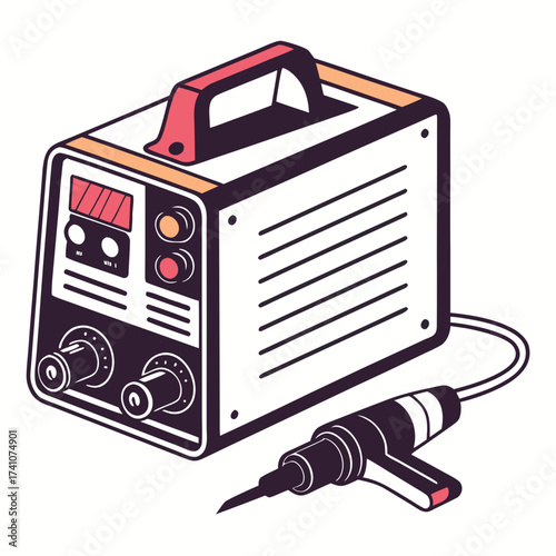 Colorful welding machine and torch vector welder metalwork