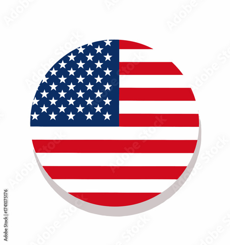 American Pride: Patriotic Flag Circle in Red, White, and Blue
