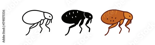 Minimalist insect trio: simplistic artistic representations of ants in monochrome and earthy tones