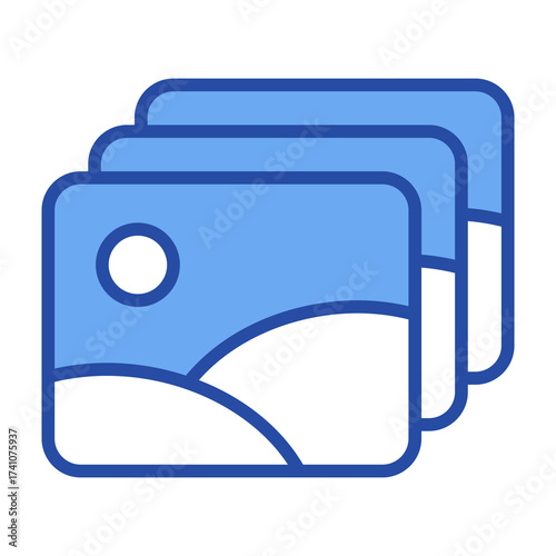 Landscape Photography Blue Vector Icon