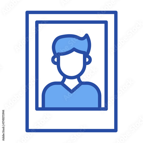 Portrait Photography Blue Vector Icon