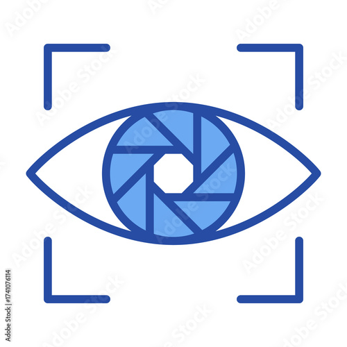 Aperture Blue Vector Icon