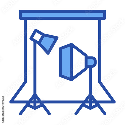 Photo Studio Blue Vector Icon