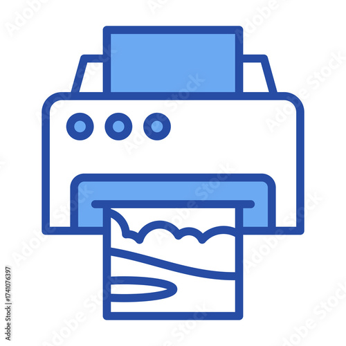 Photo Print Blue Vector Icon