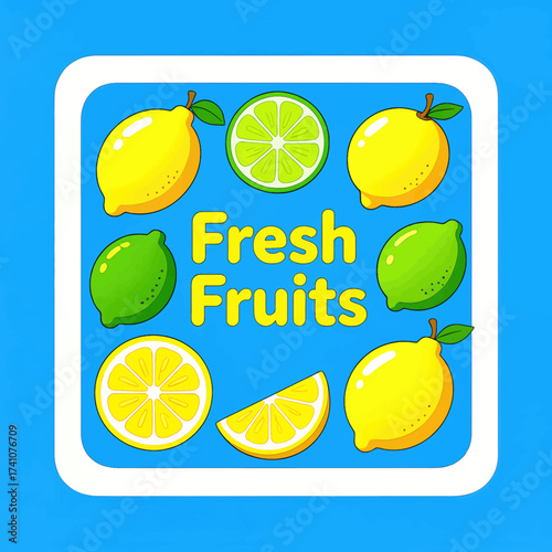 Bright Citrus Delight: Lemons and Limes in Fresh Fruits Array