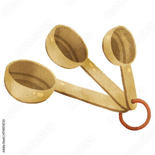 Watercolor Illustration of Measuring Spoons⁠
