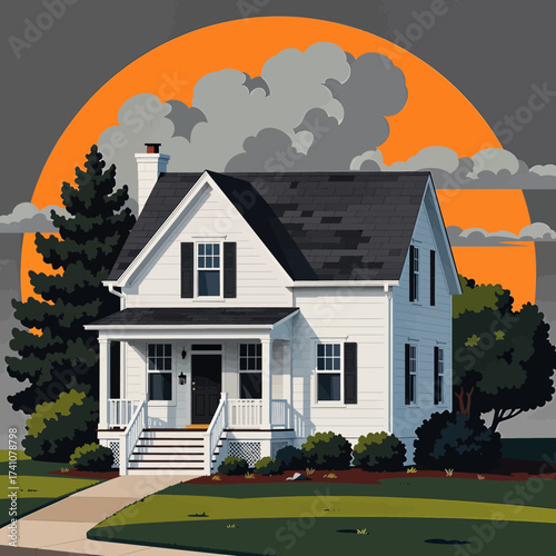 Cozy Cottage Sunset Serenity