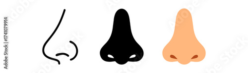 Stylized nose designs: linear, solid, and minimalist variations