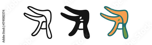 Abstract hand gesture art in minimalist style with color variations