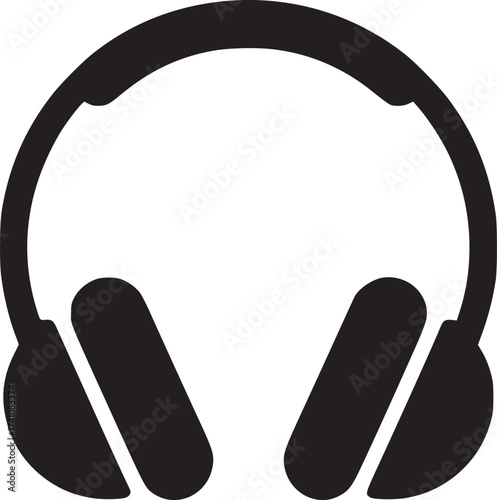 Isolated black headphones on a white background offering an audio experience for listening music