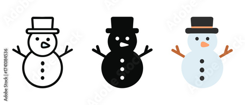 Minimalist snowmen designs for festive winter themes