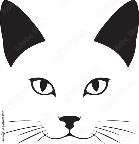 Adorable cat face illustration for pet lovers and minimalist designs so cute