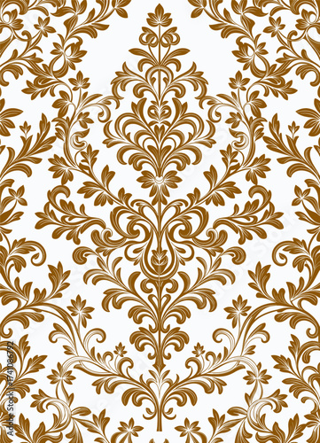Opulent Gold Baroque Pattern Wallpaper