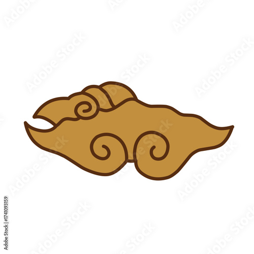 brown chinses cloud vector