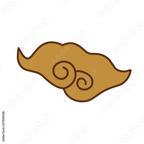 brown chinses cloud vector