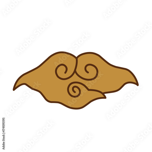 brown chinses cloud vector