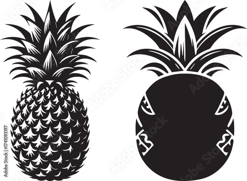 Bold pineapple clip art for summer designs, tropical themes, or creative projects