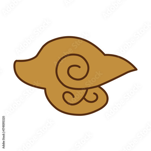 brown chinses cloud vector