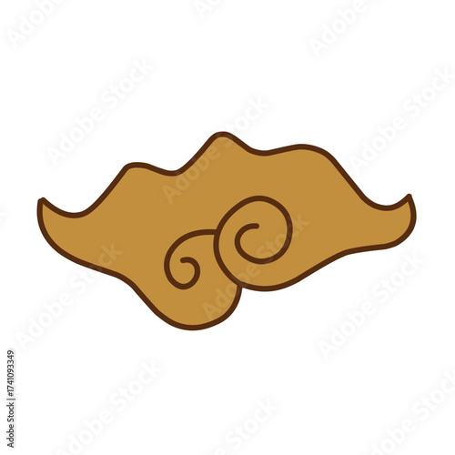 brown chinses cloud vector