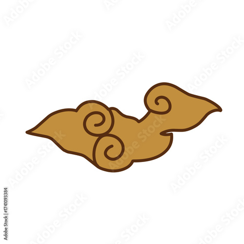brown chinses cloud vector