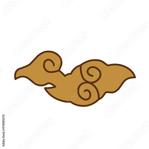 brown chinses cloud vector