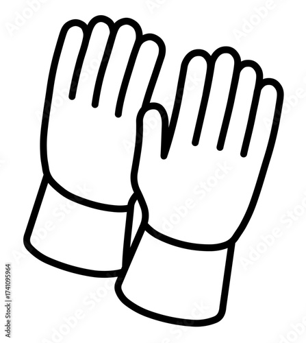 Work gloves illustration showing protective gear for tasks