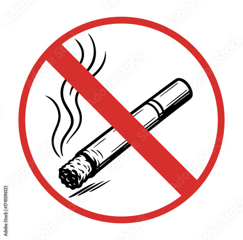 No smoking sign for public spaces promoting health awareness