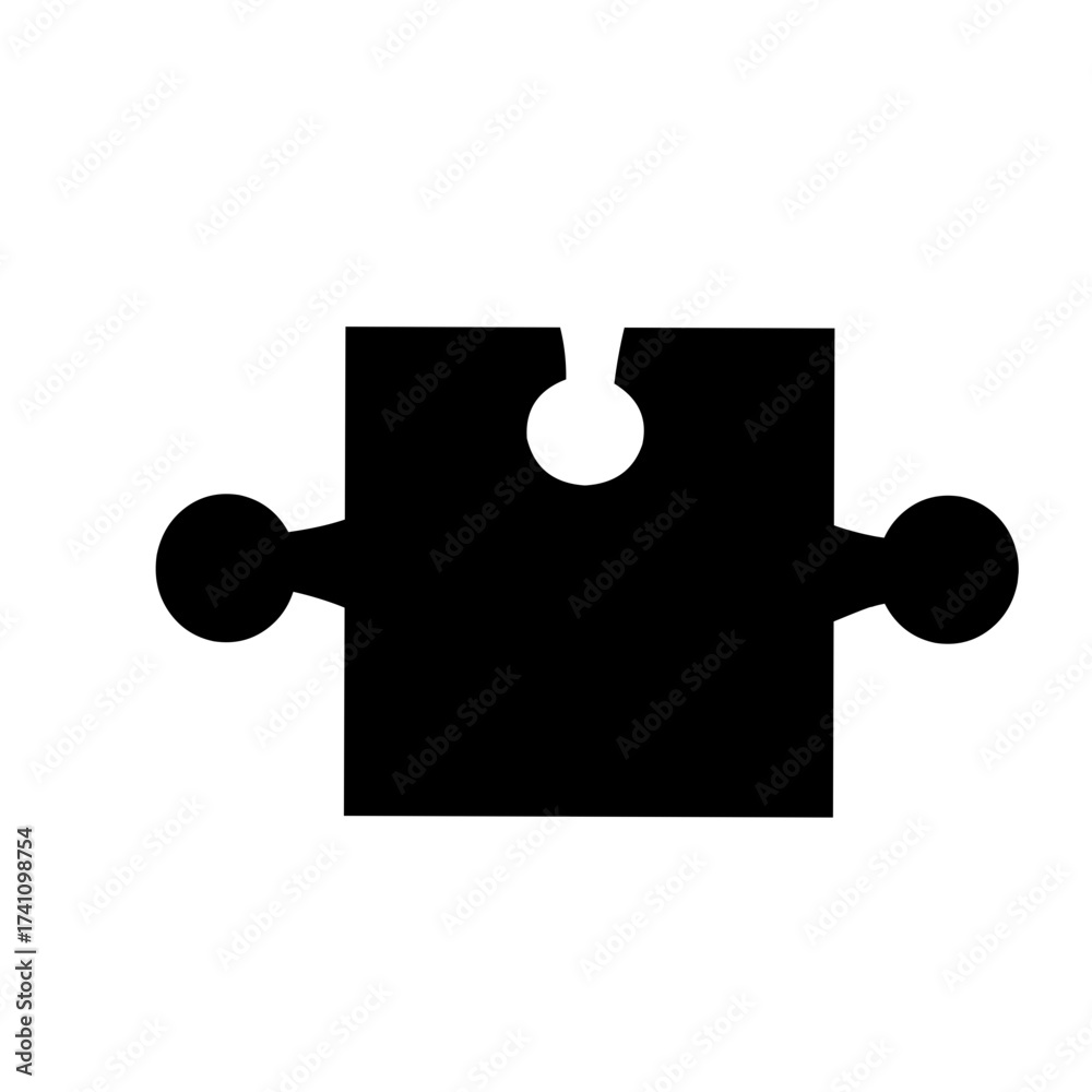 Obraz premium Puzzle black vector 