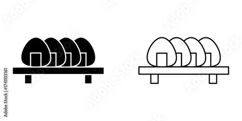 Onigiri icon set on white background