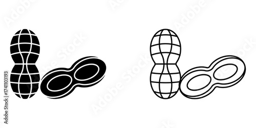 Peanut icon set on white background