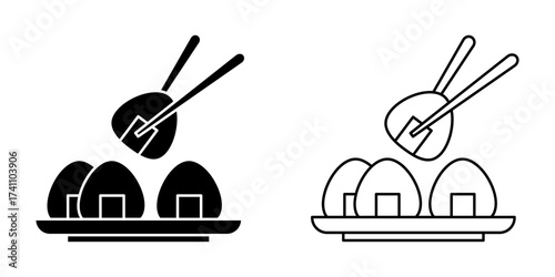 Onigiri icon set on white background