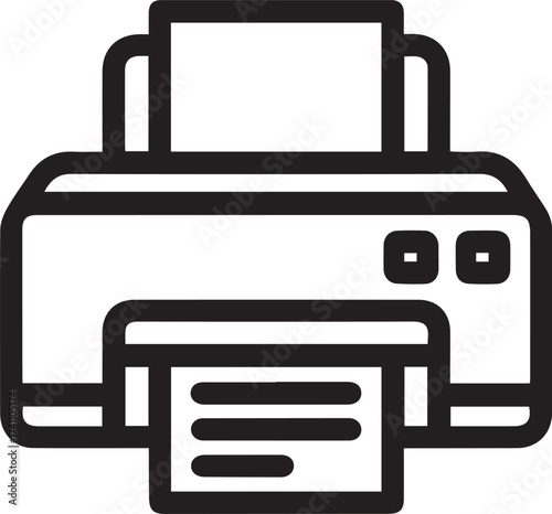 Printer icon with paper output and input Keywords: printer, printing, office equipment, document