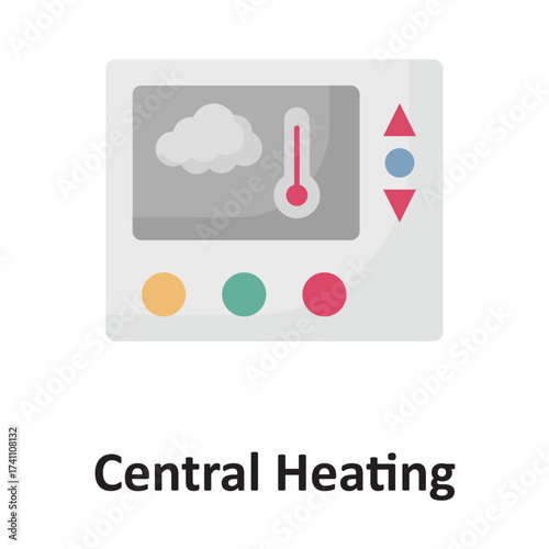 Central heating Vector icon which can easily modify or edit