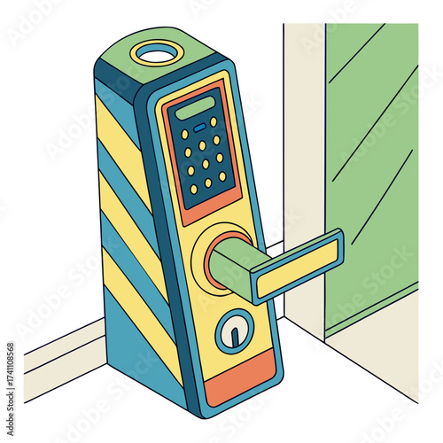 Colorful smart door lock with keypad and handle smart lock