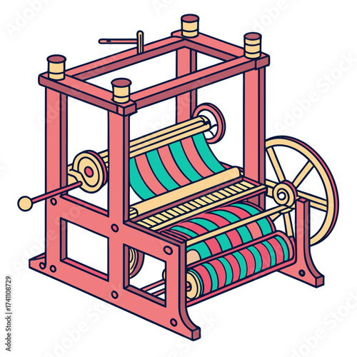 Colorful textile weaving machine isometric fabric loom