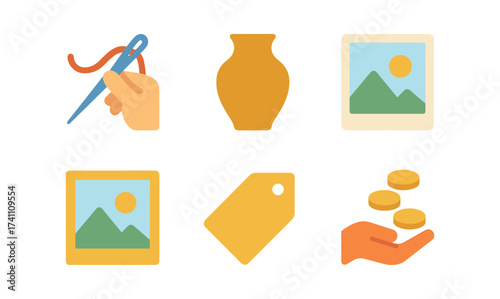 Handcrafted icons: art and commerce in modern illustrations