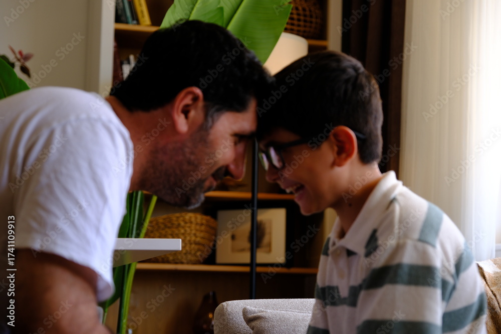 Fototapeta premium a father motivates his son