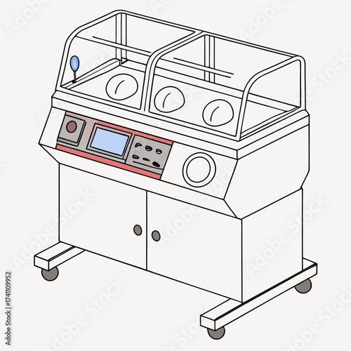 Hospital incubator machine illustration medical baby
