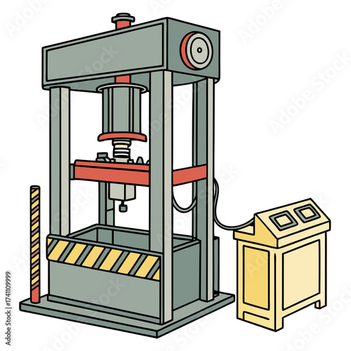 Industrial hydraulic press machine with control panel 1