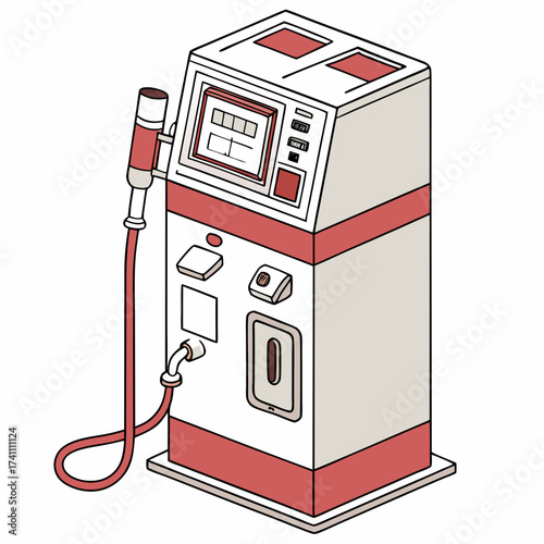 Red and beige medical testing machine with hose medical equipment