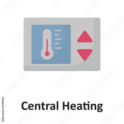 Central heating Vector icon which can easily modify or edit